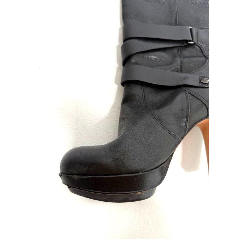 BCBG Mandy boot - Leather knee-high Moto Boots With Rubber Heel Cap - Picture 11 of 12